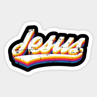 Jesus Retro Distress Sticker